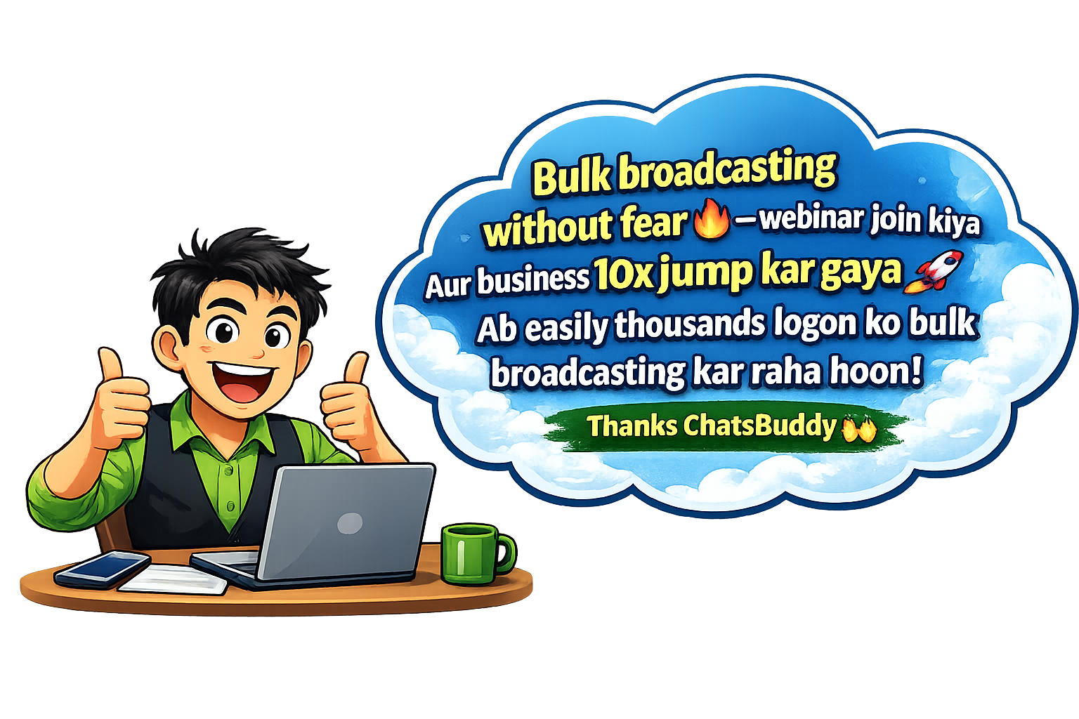 Customer happy after webinar